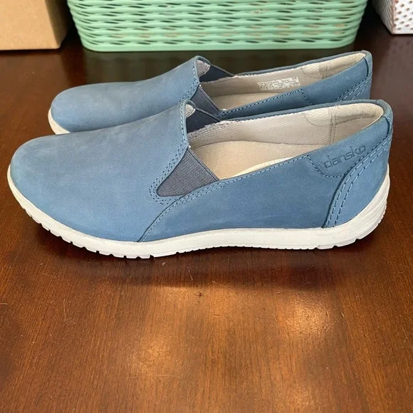 Dansko Laraine Slip On Sneaker (Women) - Blue Waterproof Nubuck - Picture 3 of 10